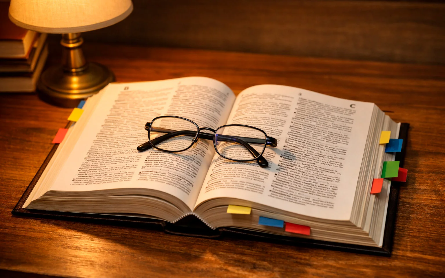 Aufgeschlagenes Wörterbuch oder Lexikon als Symbol für Fachbegriffe