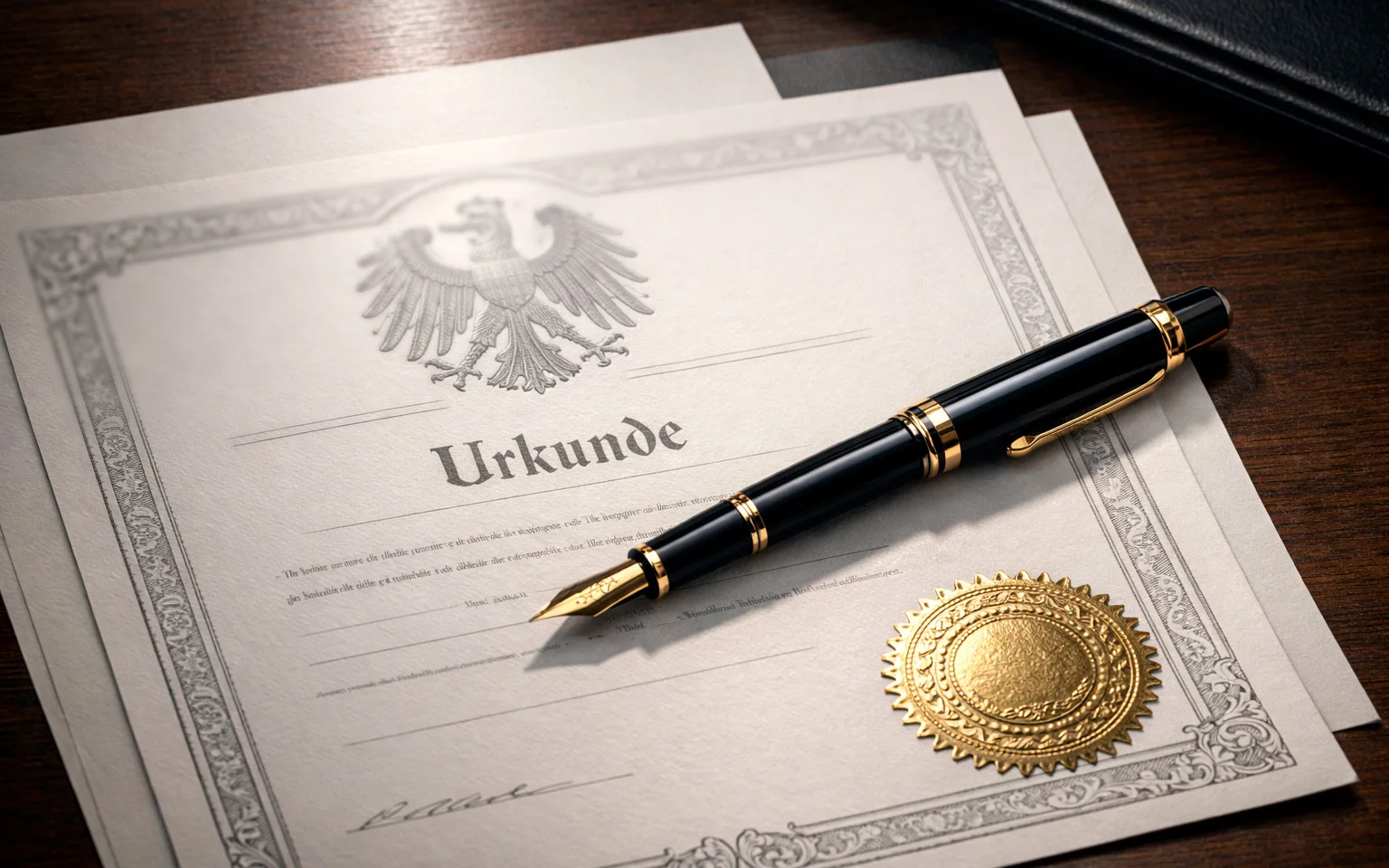 Offizielles Dokument mit Stempel und Siegel als Symbol für Lizenzierung